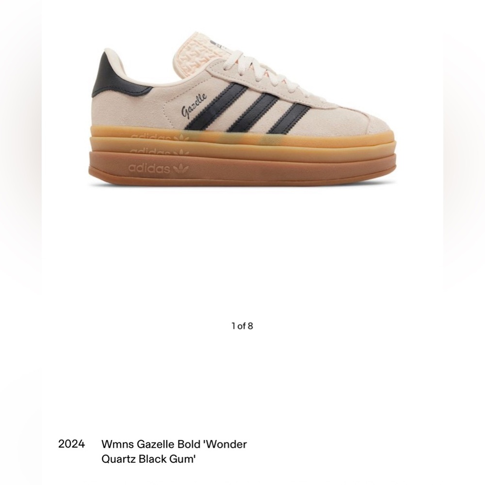 Women’s Adidas Gazelle Bold “Wonder Quartz Black Gum” Size 7.5